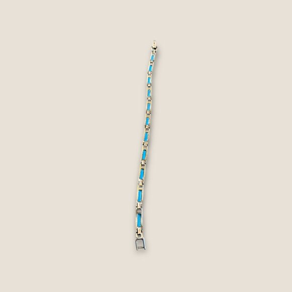 Vintage Sterling Silver & Turquoise Bracelet - Picture 5 of 5